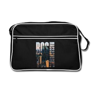 Boston Downtown Skyline Motif - Retro Bag - black/white - Front