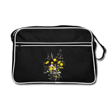 prairie de renoncules jaune vif pleine d’harmonie - Sac Retro - noir/blanc - Devant