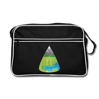 Alps Mountain Lake Forest Magic - Retro Bag - black/white - Front