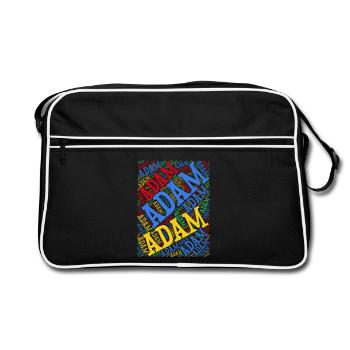 Adam t-shirt word cloud t-shirt gift idea - Retro Bag - black/white - Front