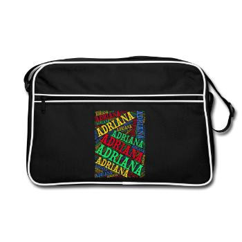 t-shirt Adriana t-shirt word cloud gift idea - Retro Bag - black/white - Front