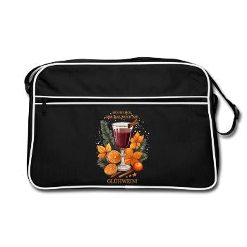 Glühwein mit Zimt - Retro Tasche - Schwarz/Weiß - Vorne