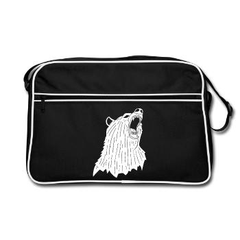 Ours blanc en colère - Sac Retro - noir/blanc - Devant