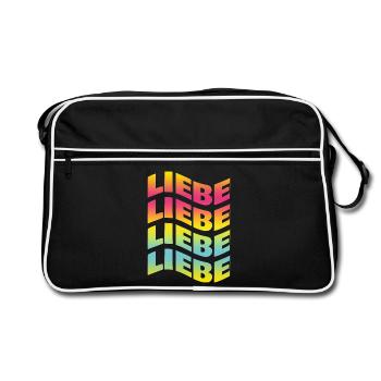 Liebe love love amour t-shirt t-shirt - Retro Bag - black/white - Front