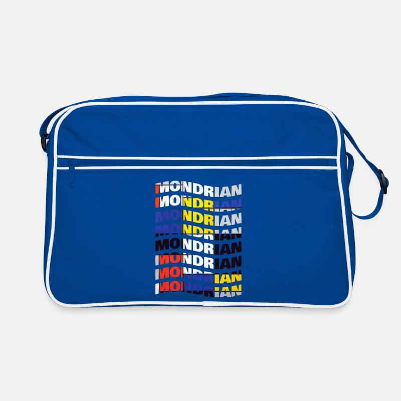 Mondrian wave text effect t-shirt Retro Bag