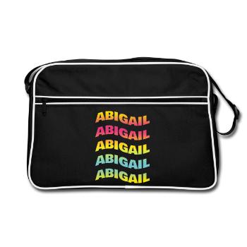 Abigail T-Shirt Text Welleneffekt Welleneffekt - Retro Tasche - Schwarz/Weiß - Vorne