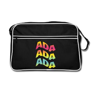Ada t-shirt text wave effect t-shirt gift - Retro Bag - black/white - Front