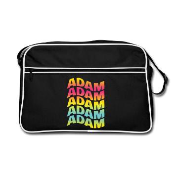 t-shirt Adam texte effet de texte ondulé - Sac Retro - noir/blanc - Devant