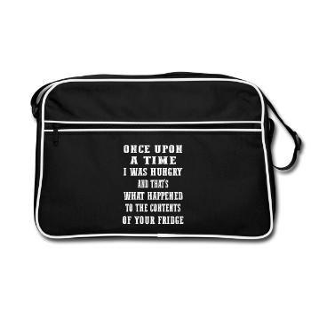 Once upon a time I was hungry - Retro Bag - black/white - Front