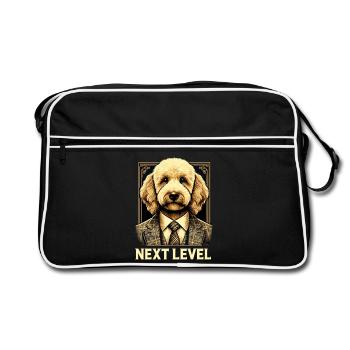 Cadeau de costume Goldendoodle Dog Next Level - Sac Retro - noir/blanc - Devant