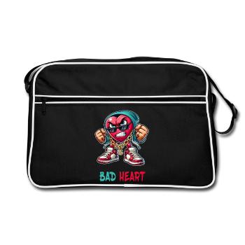 Evil heart design - Retro Bag - black/white - Front