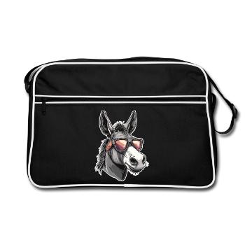 Lunettes de soleil Hipster Âne - Sac Retro - noir/blanc - Devant