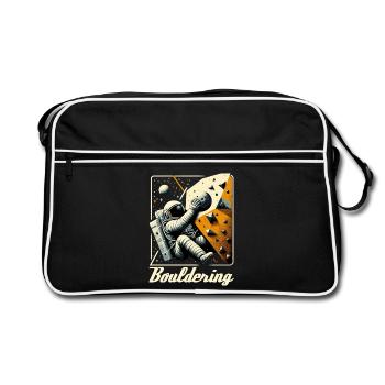 Astronaute de bloc Astronaute Astronaute Cadeau - Sac Retro - noir/blanc - Devant