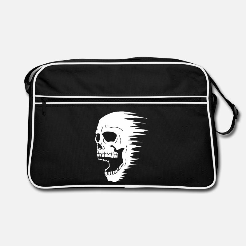 Schädel und Geschwindigkeit Retro Tasche