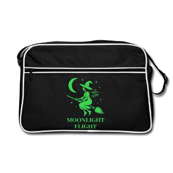 La sorcière vole dans la nuit au clair de lune - Sac Retro - noir/blanc - Devant