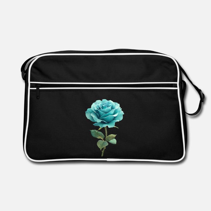 Turquoise Blue Rose Retro Bag