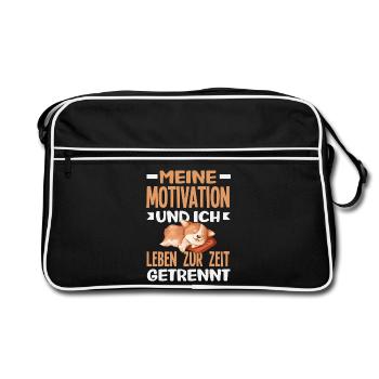Ma motivation et moi - actuellement séparés - Sac Retro - noir/blanc - Devant