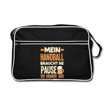 Handball Joueurs Handball Handball Cadeaux - Sac Retro - noir/blanc - Devant