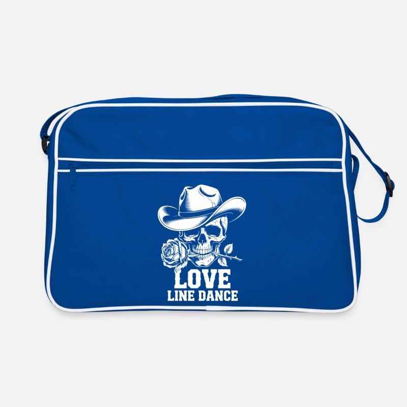 Line Dance Schädel Rose Retro Tasche