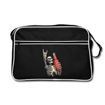 Skeleton with Bottle Party - Retro Bag - black/white - Front