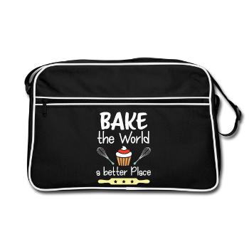 Cuisinez le monde pour un endroit meilleur - Sac Retro - noir/blanc - Devant