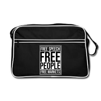 Marché de la liberté d’expression Peuple Libertarian Freedom Logo - Sac Retro - noir/blanc - Devant