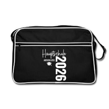Hauptschule Certificate - Hauptschulabschluss 2026 - Retro Bag - black/white - Front