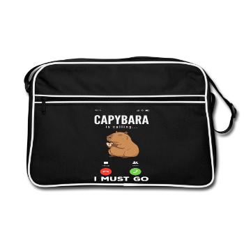 Appel téléphonique Appeler les Capybaras mignons - Sac Retro - noir/blanc - Devant
