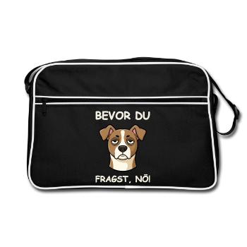 Just nope dog funny saying - Retro Bag - black/white - Front