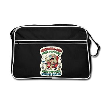 Horrorfilm Diät Popcorn Humor - Retro Tasche - Schwarz/Weiß - Vorne