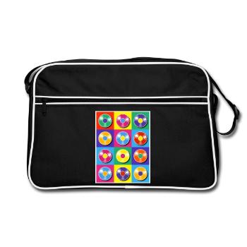 Collage Pop Art d’albums vinyles - Sac Retro - noir/blanc - Devant