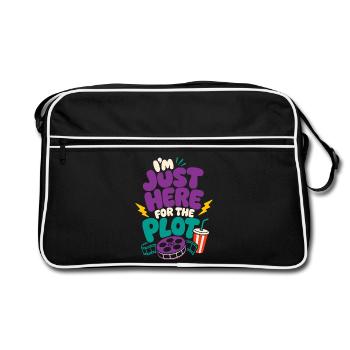 Just Here For The Plot - Retro Bag - black/white - Front