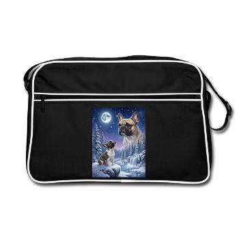 Howling to the Moon Dog French Bulldog - Retro Bag - black/white - Front