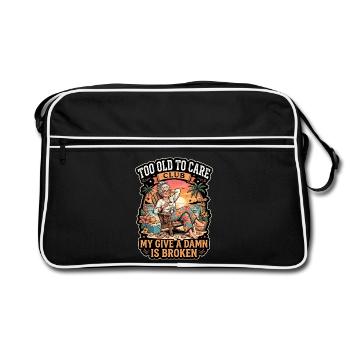 Too Old To Care Club Beach Retirement - Retro Bag - black/white - Front