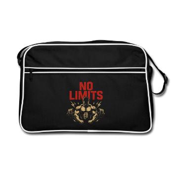 No Limits – Power and Strength - Retro Bag - black/white - Front