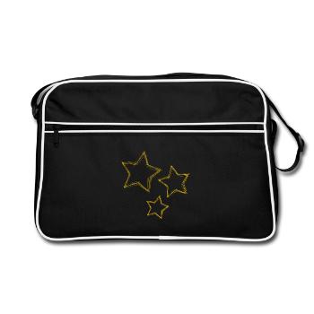 STAR. STARS. STAR. STARS. FEAST. ANNIVERSARY - Retro Bag - black/white - Front