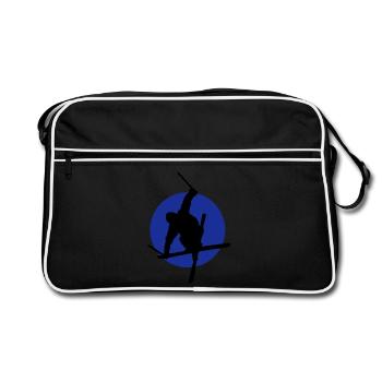 Icône de freestyle ski - Sac Retro - noir/blanc - Devant