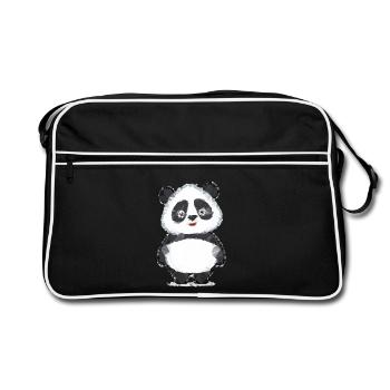 Panda Polygon - Retro Tasche - Schwarz/Weiß - Vorne