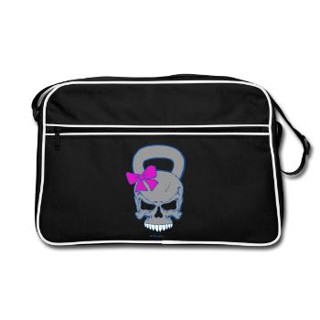 Kettlebell Skull (female) - Retro Bag - black/white - Front