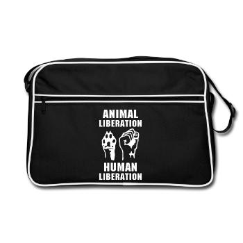 Libération animale - Sac Retro - noir/blanc - Devant