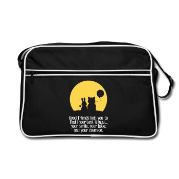 Smile, hope, courage - Retro Bag - black/white - Front