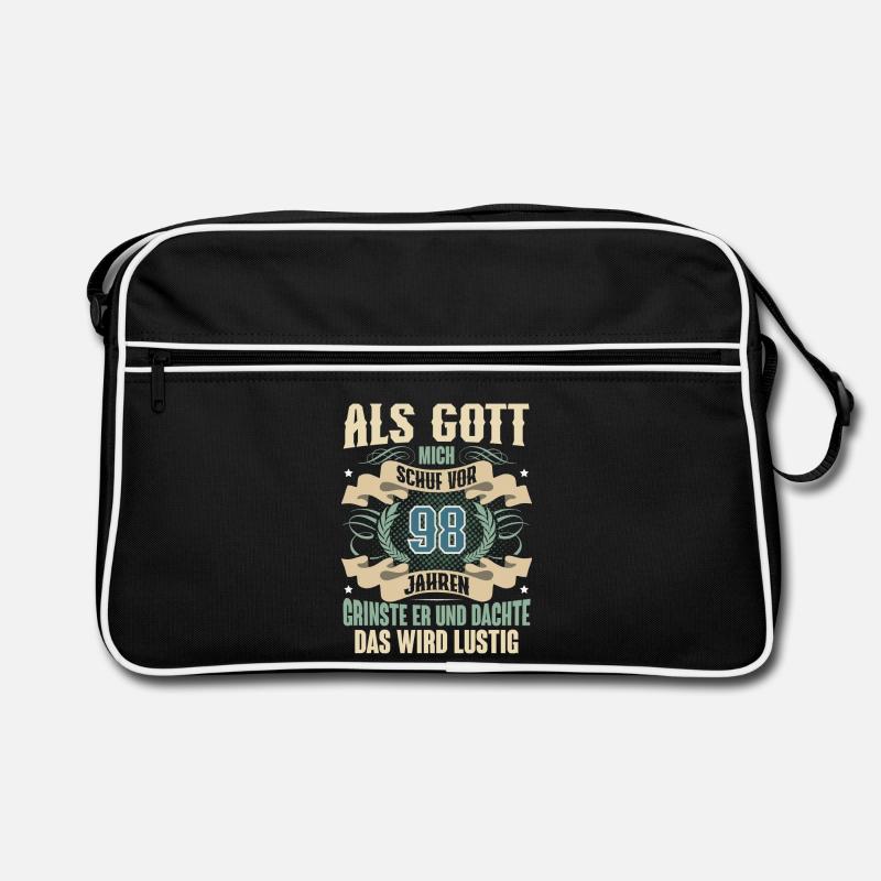 98. Geburtstag Als Gott Mich Schuf Vor Retro Tasche