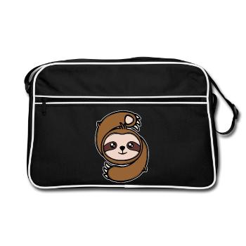 Mammifère paresseux jungle jungle dweller zoo - Sac Retro - noir/blanc - Devant