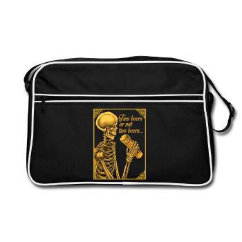 TWO BEERS OR NOT TWO BEERS - Retro Bag - black/white - Front