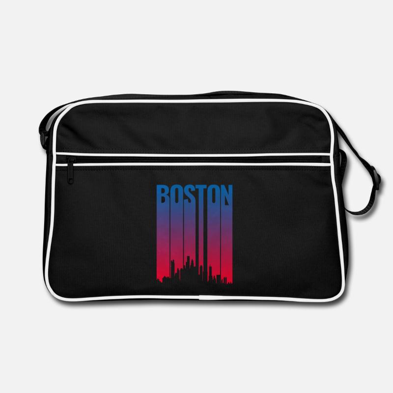 Boston Skyline Gradient Night Retro Tasche