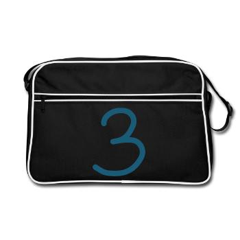 3 Number three number birthday - Retro Bag - black/white - Front