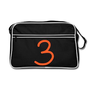3 Number three number birthday - Retro Bag - black/white - Front