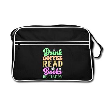 Read coffee books - Retro Bag - black/white - Front