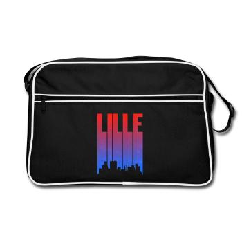 Lille Stadt Skyline Gradient - Retro Tasche - Schwarz/Weiß - Vorne