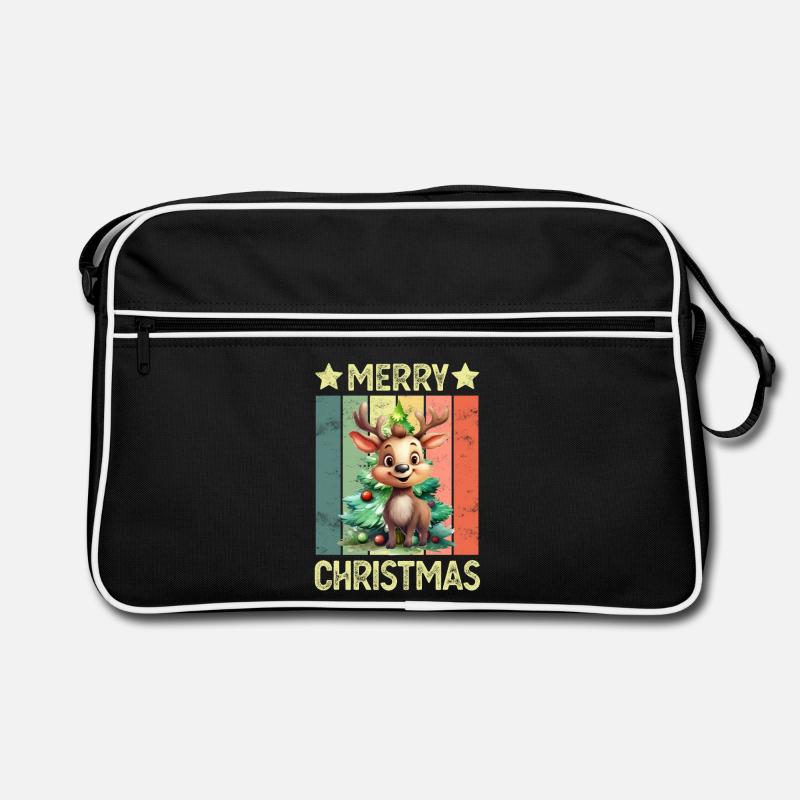 Frohe Weihnachten Rentier Retro Tasche